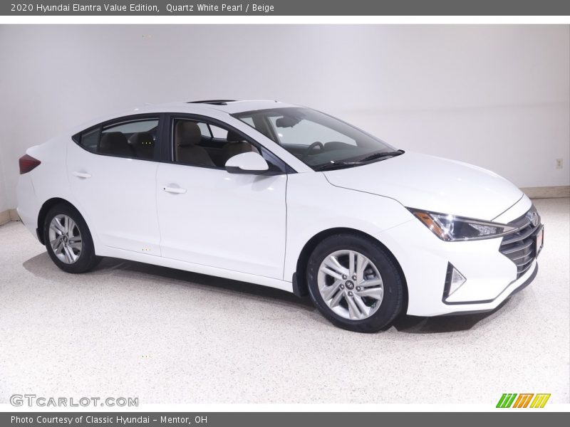 Quartz White Pearl / Beige 2020 Hyundai Elantra Value Edition