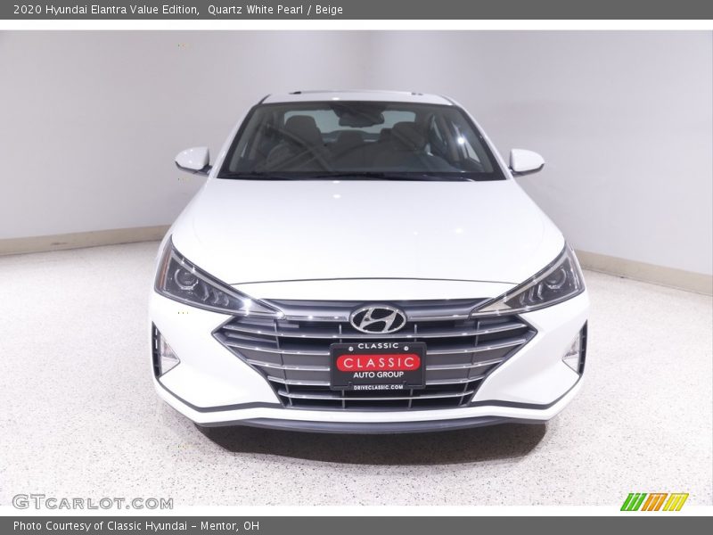 Quartz White Pearl / Beige 2020 Hyundai Elantra Value Edition