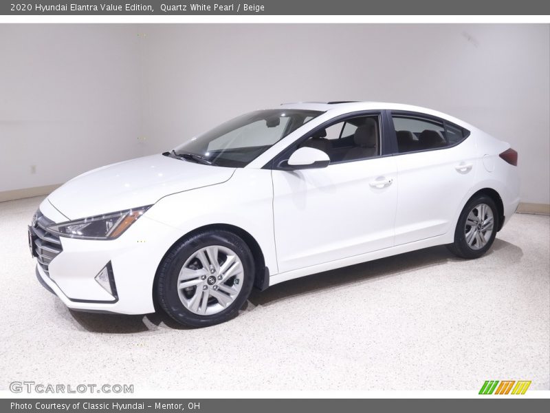 Quartz White Pearl / Beige 2020 Hyundai Elantra Value Edition