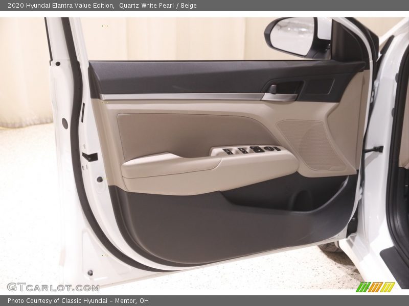 Quartz White Pearl / Beige 2020 Hyundai Elantra Value Edition
