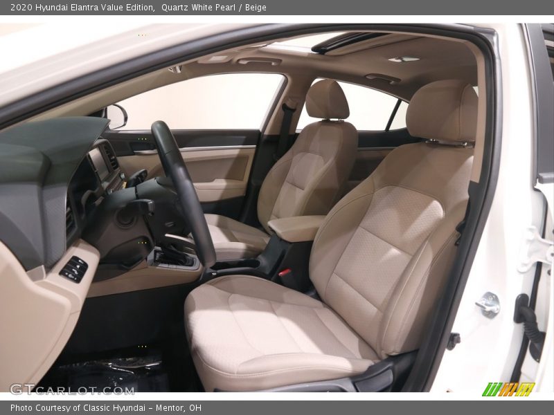 Quartz White Pearl / Beige 2020 Hyundai Elantra Value Edition