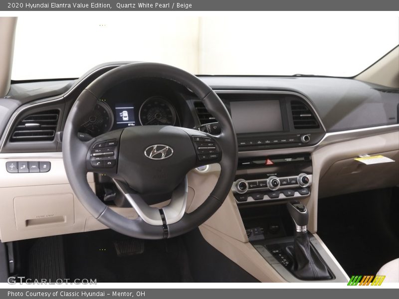Quartz White Pearl / Beige 2020 Hyundai Elantra Value Edition