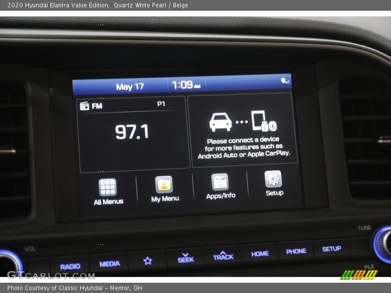 Quartz White Pearl / Beige 2020 Hyundai Elantra Value Edition