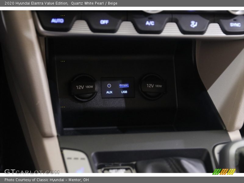 Quartz White Pearl / Beige 2020 Hyundai Elantra Value Edition
