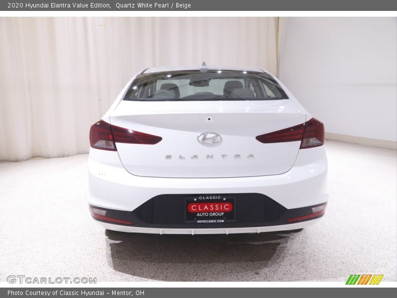 Quartz White Pearl / Beige 2020 Hyundai Elantra Value Edition