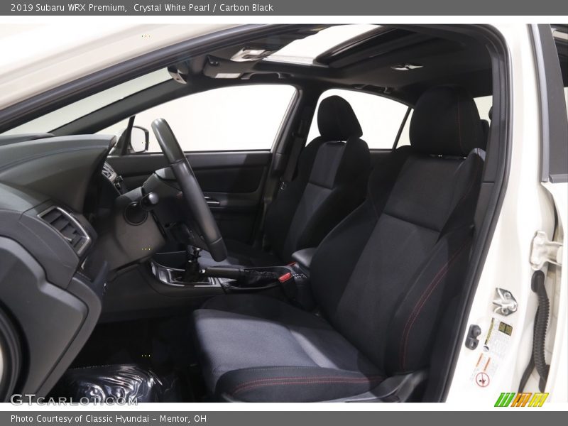 Front Seat of 2019 WRX Premium