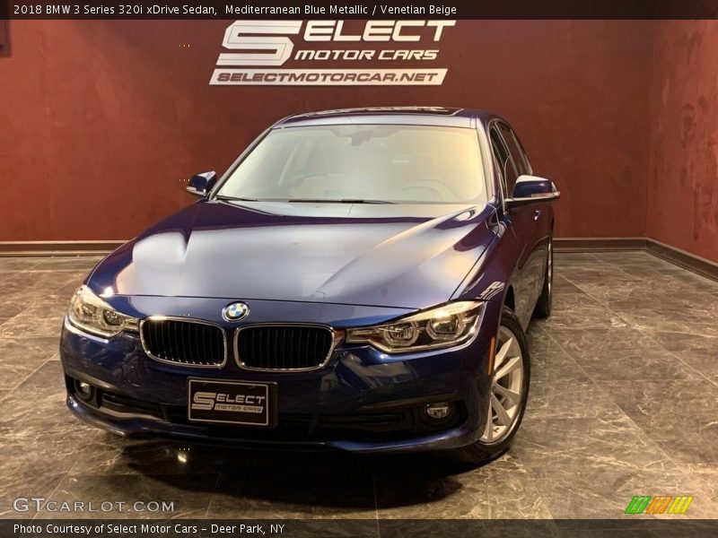 Mediterranean Blue Metallic / Venetian Beige 2018 BMW 3 Series 320i xDrive Sedan