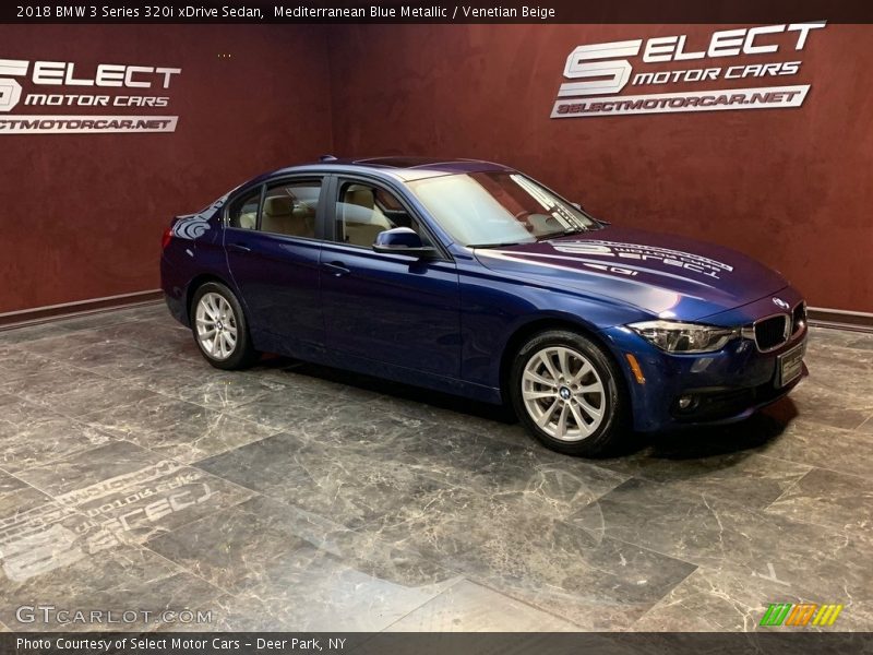 Mediterranean Blue Metallic / Venetian Beige 2018 BMW 3 Series 320i xDrive Sedan