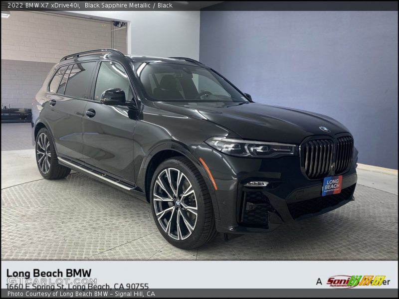 Black Sapphire Metallic / Black 2022 BMW X7 xDrive40i