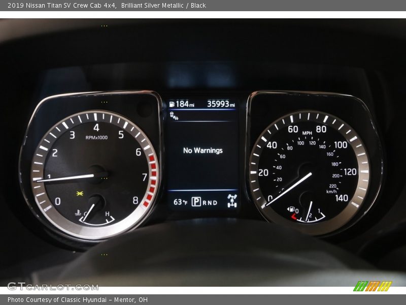 Brilliant Silver Metallic / Black 2019 Nissan Titan SV Crew Cab 4x4