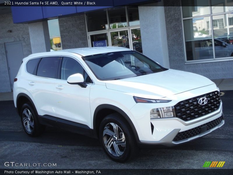 Quartz White / Black 2021 Hyundai Santa Fe SE AWD