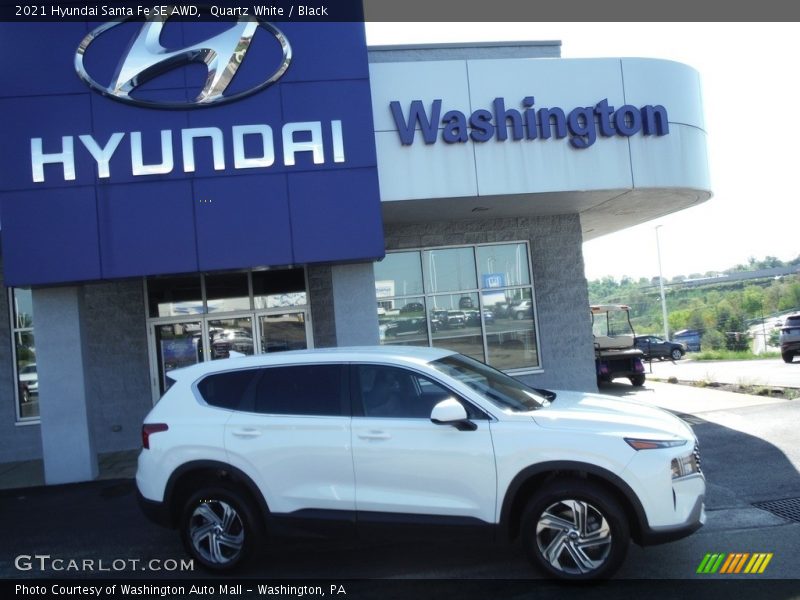 Quartz White / Black 2021 Hyundai Santa Fe SE AWD