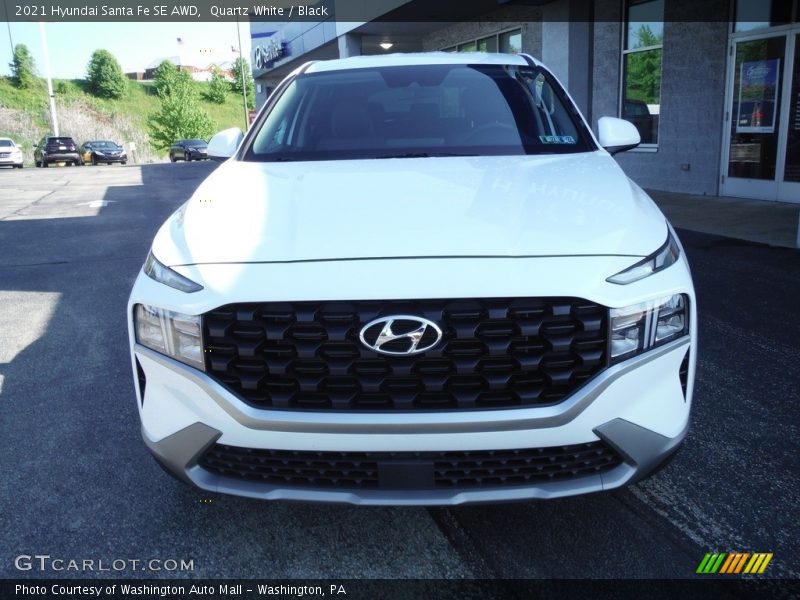 Quartz White / Black 2021 Hyundai Santa Fe SE AWD