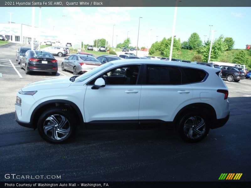 Quartz White / Black 2021 Hyundai Santa Fe SE AWD