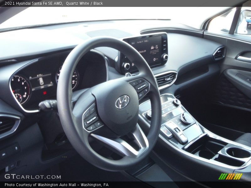 Quartz White / Black 2021 Hyundai Santa Fe SE AWD