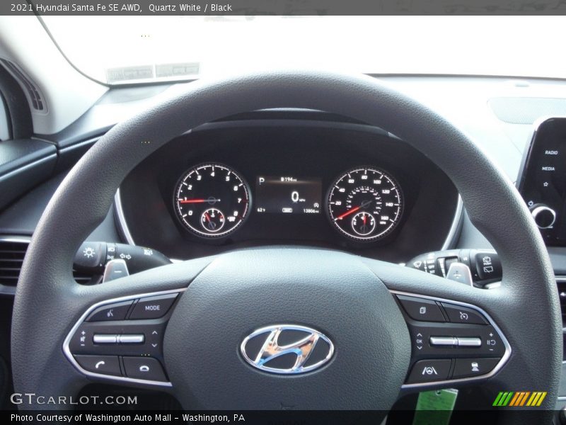 Quartz White / Black 2021 Hyundai Santa Fe SE AWD