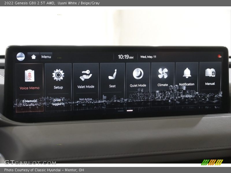 Controls of 2022 G80 2.5T AWD