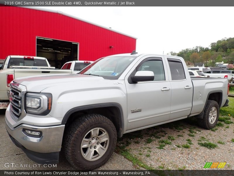 Quicksilver Metallic / Jet Black 2016 GMC Sierra 1500 SLE Double Cab 4WD