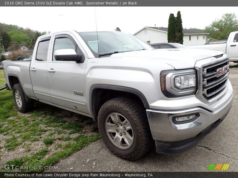 Quicksilver Metallic / Jet Black 2016 GMC Sierra 1500 SLE Double Cab 4WD