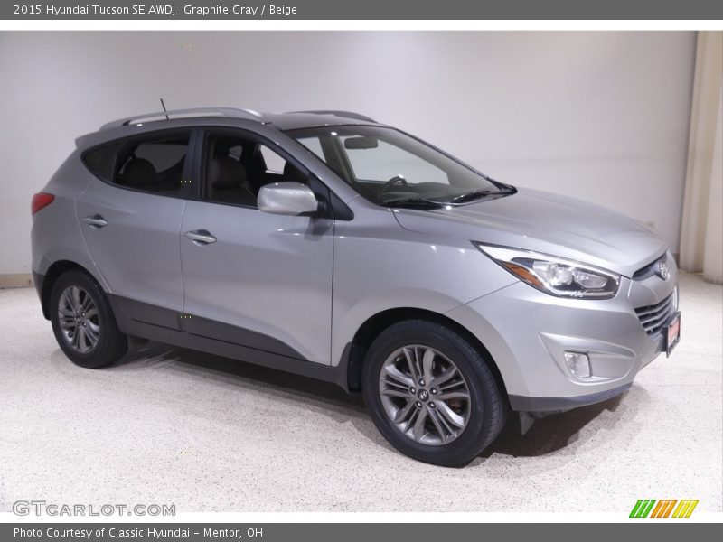 Graphite Gray / Beige 2015 Hyundai Tucson SE AWD