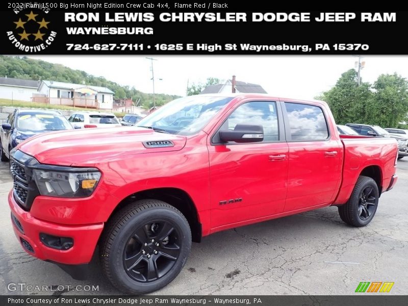 Flame Red / Black 2022 Ram 1500 Big Horn Night Edition Crew Cab 4x4
