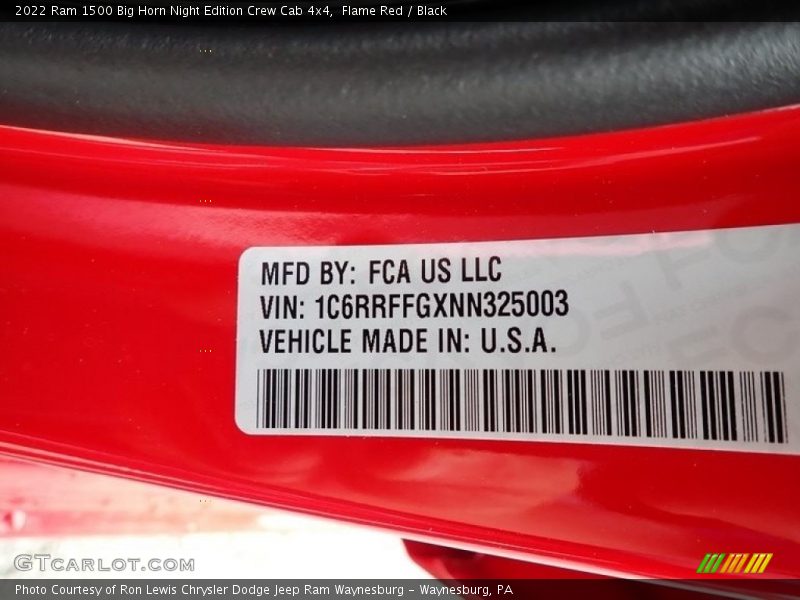 Flame Red / Black 2022 Ram 1500 Big Horn Night Edition Crew Cab 4x4