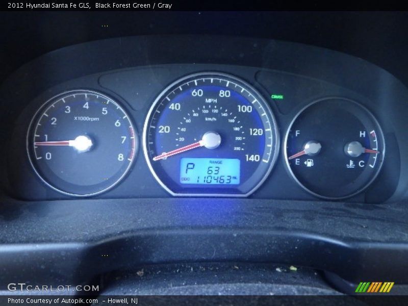 Black Forest Green / Gray 2012 Hyundai Santa Fe GLS
