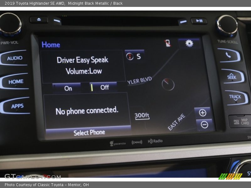 Midnight Black Metallic / Black 2019 Toyota Highlander SE AWD