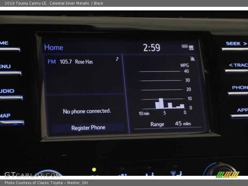 Celestial Silver Metallic / Black 2019 Toyota Camry LE