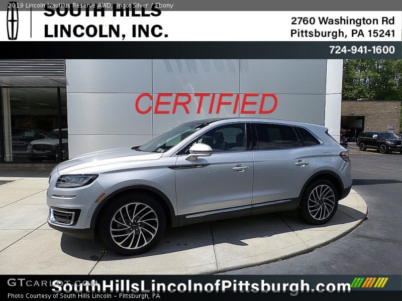 Ingot Silver / Ebony 2019 Lincoln Nautilus Reserve AWD