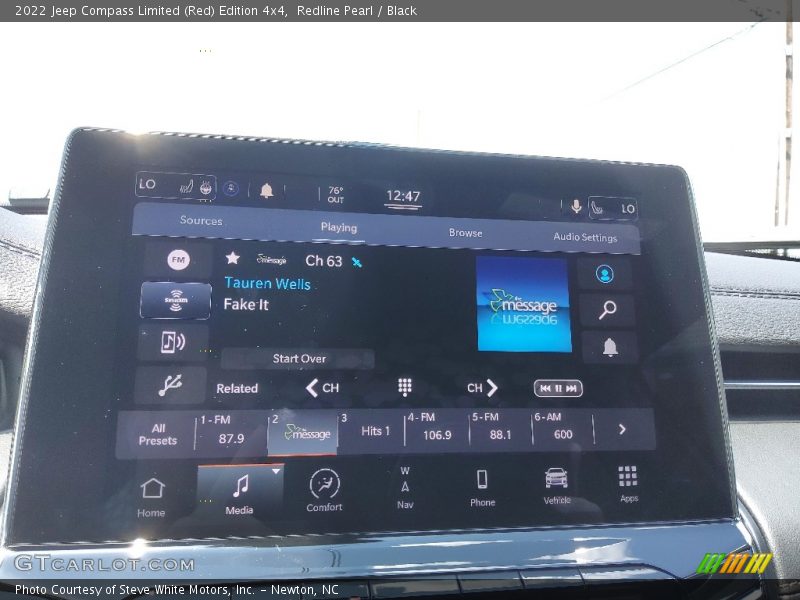 Controls of 2022 Compass Limited (Red) Edition 4x4
