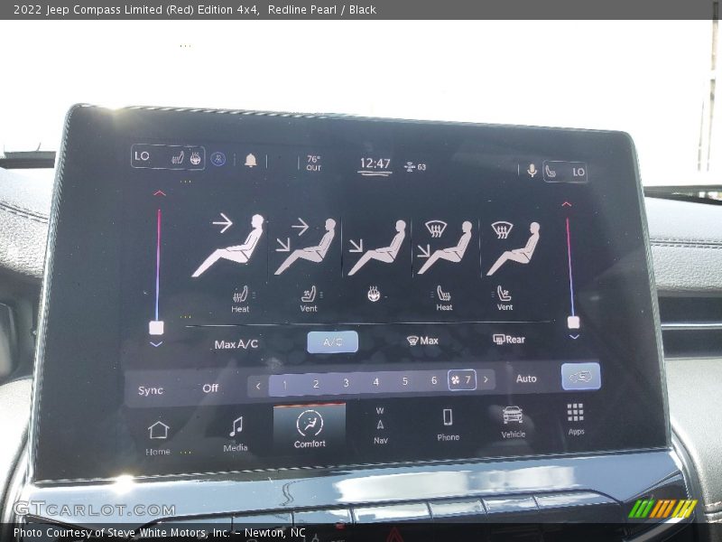 Controls of 2022 Compass Limited (Red) Edition 4x4