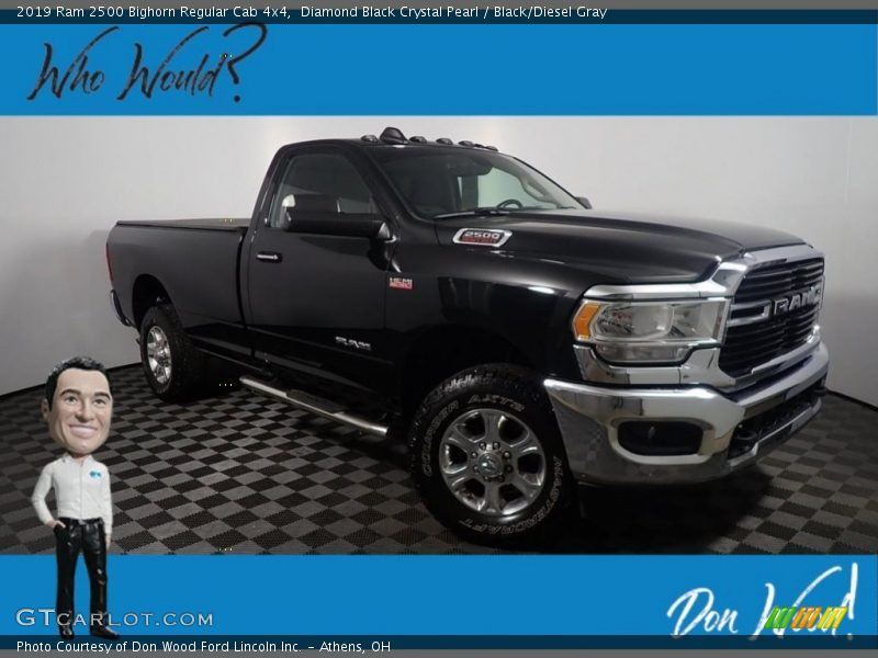 Diamond Black Crystal Pearl / Black/Diesel Gray 2019 Ram 2500 Bighorn Regular Cab 4x4
