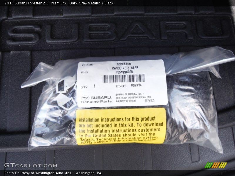 Dark Gray Metallic / Black 2015 Subaru Forester 2.5i Premium