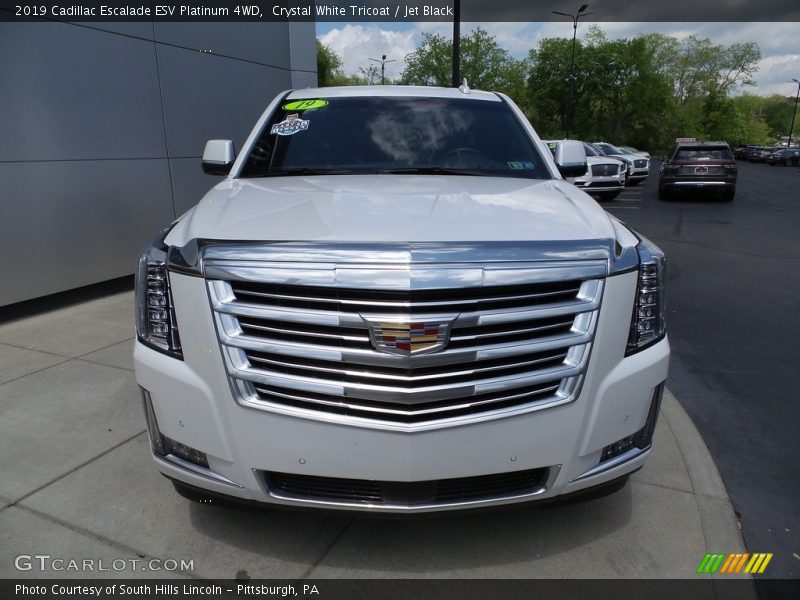 Crystal White Tricoat / Jet Black 2019 Cadillac Escalade ESV Platinum 4WD