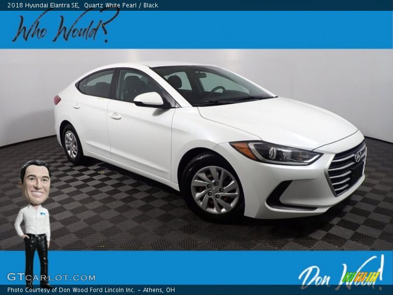 Quartz White Pearl / Black 2018 Hyundai Elantra SE
