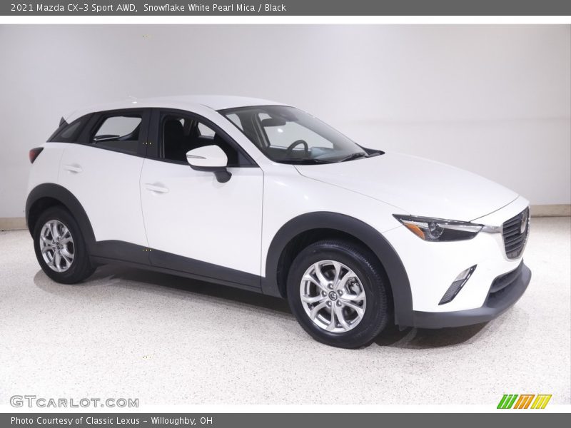 Snowflake White Pearl Mica / Black 2021 Mazda CX-3 Sport AWD