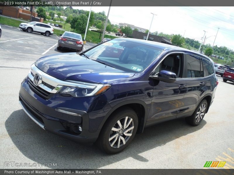 Obsidian Blue Pearl / Gray 2019 Honda Pilot EX-L AWD