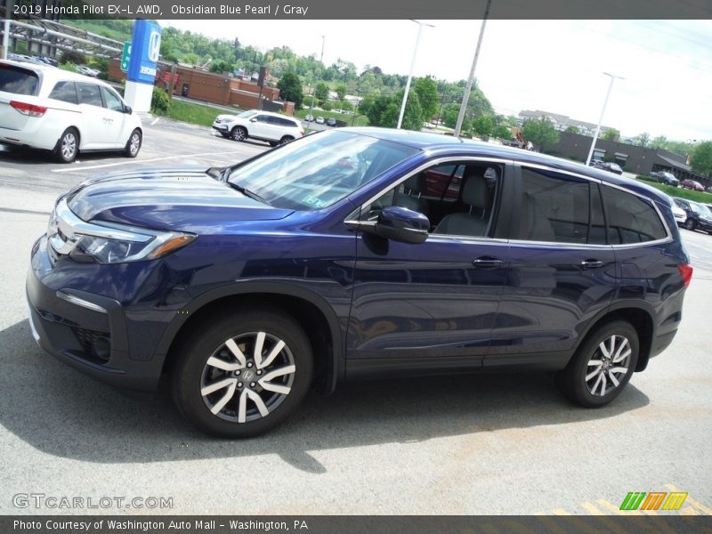 Obsidian Blue Pearl / Gray 2019 Honda Pilot EX-L AWD