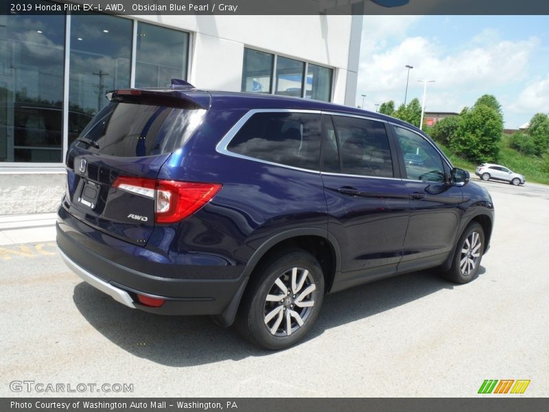 Obsidian Blue Pearl / Gray 2019 Honda Pilot EX-L AWD