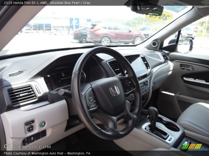 Obsidian Blue Pearl / Gray 2019 Honda Pilot EX-L AWD