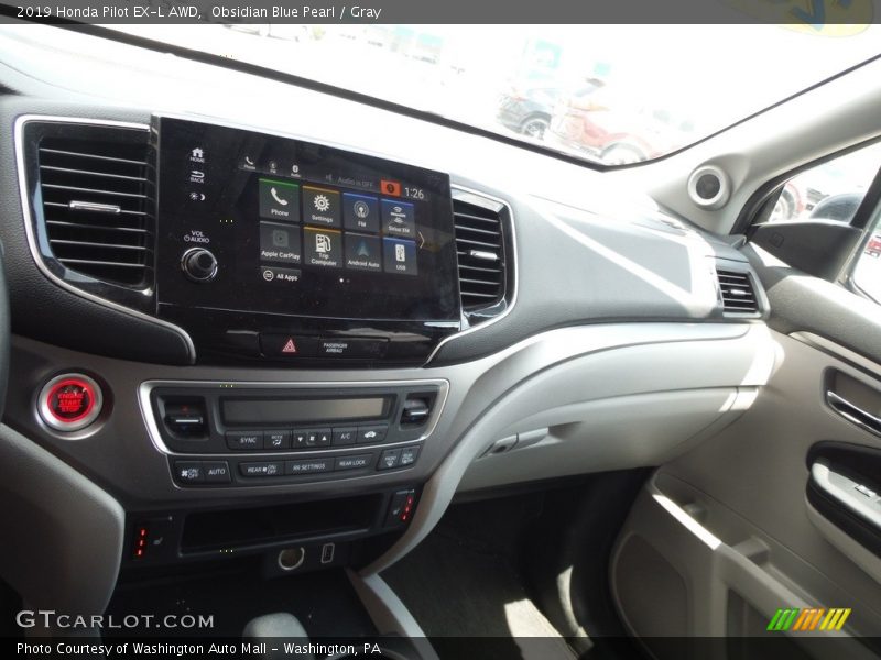 Obsidian Blue Pearl / Gray 2019 Honda Pilot EX-L AWD