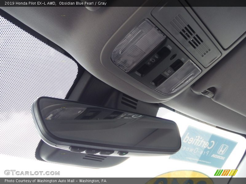 Obsidian Blue Pearl / Gray 2019 Honda Pilot EX-L AWD