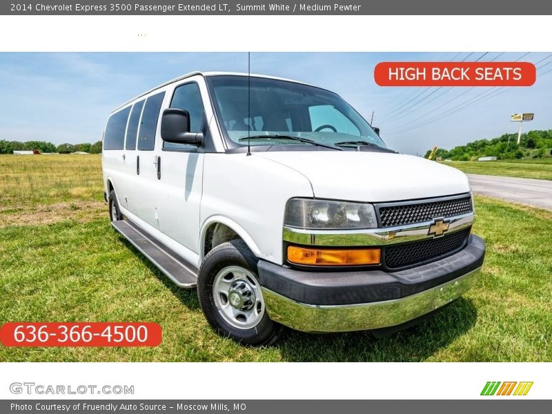 Summit White / Medium Pewter 2014 Chevrolet Express 3500 Passenger Extended LT