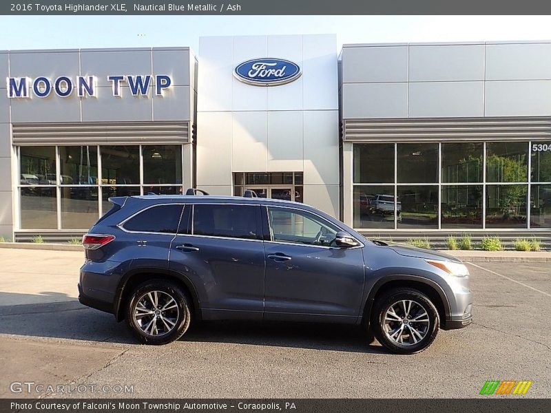 Nautical Blue Metallic / Ash 2016 Toyota Highlander XLE