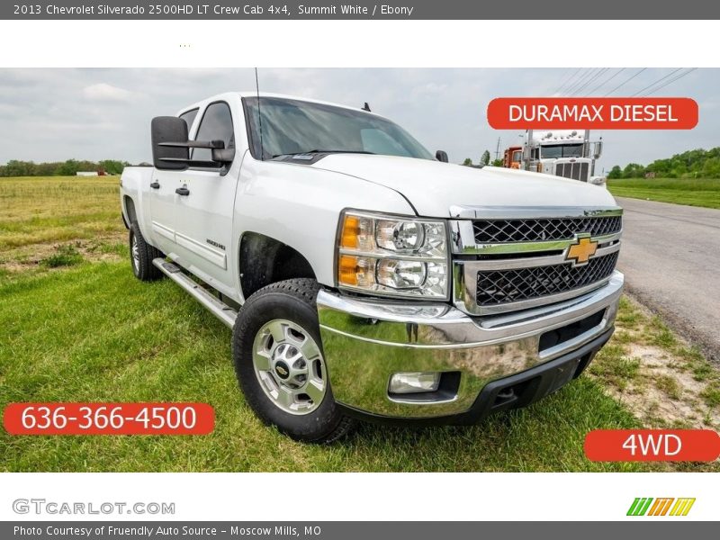 Summit White / Ebony 2013 Chevrolet Silverado 2500HD LT Crew Cab 4x4