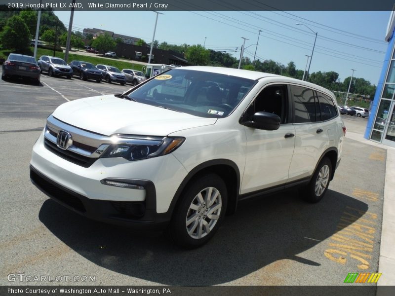 White Diamond Pearl / Gray 2019 Honda Pilot LX AWD