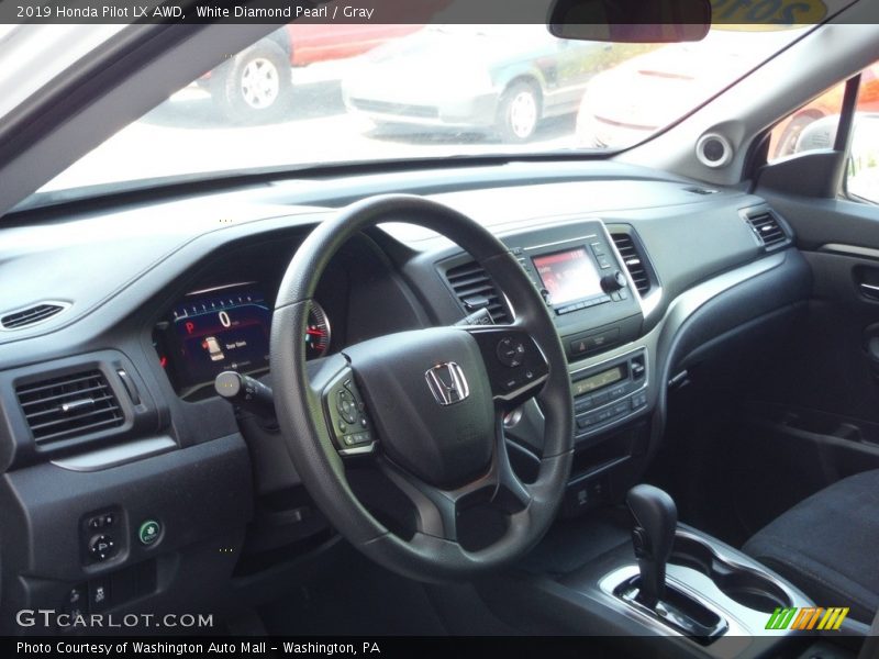 White Diamond Pearl / Gray 2019 Honda Pilot LX AWD