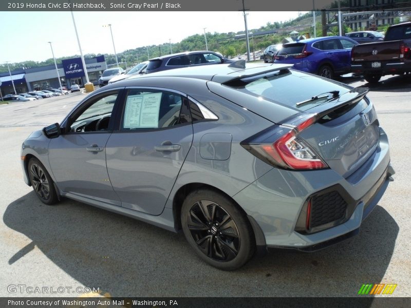 Sonic Gray Pearl / Black 2019 Honda Civic EX Hatchback