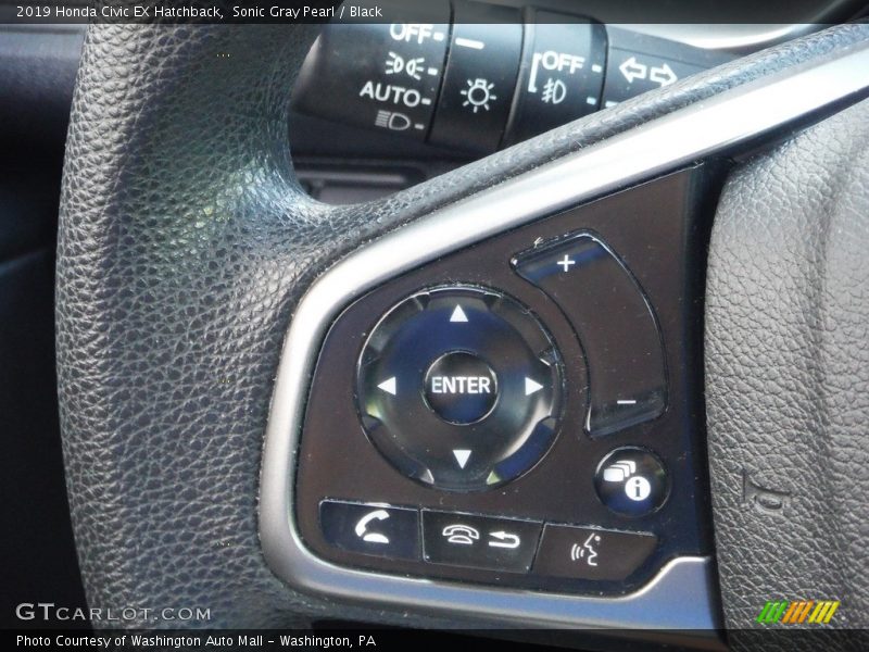 Sonic Gray Pearl / Black 2019 Honda Civic EX Hatchback